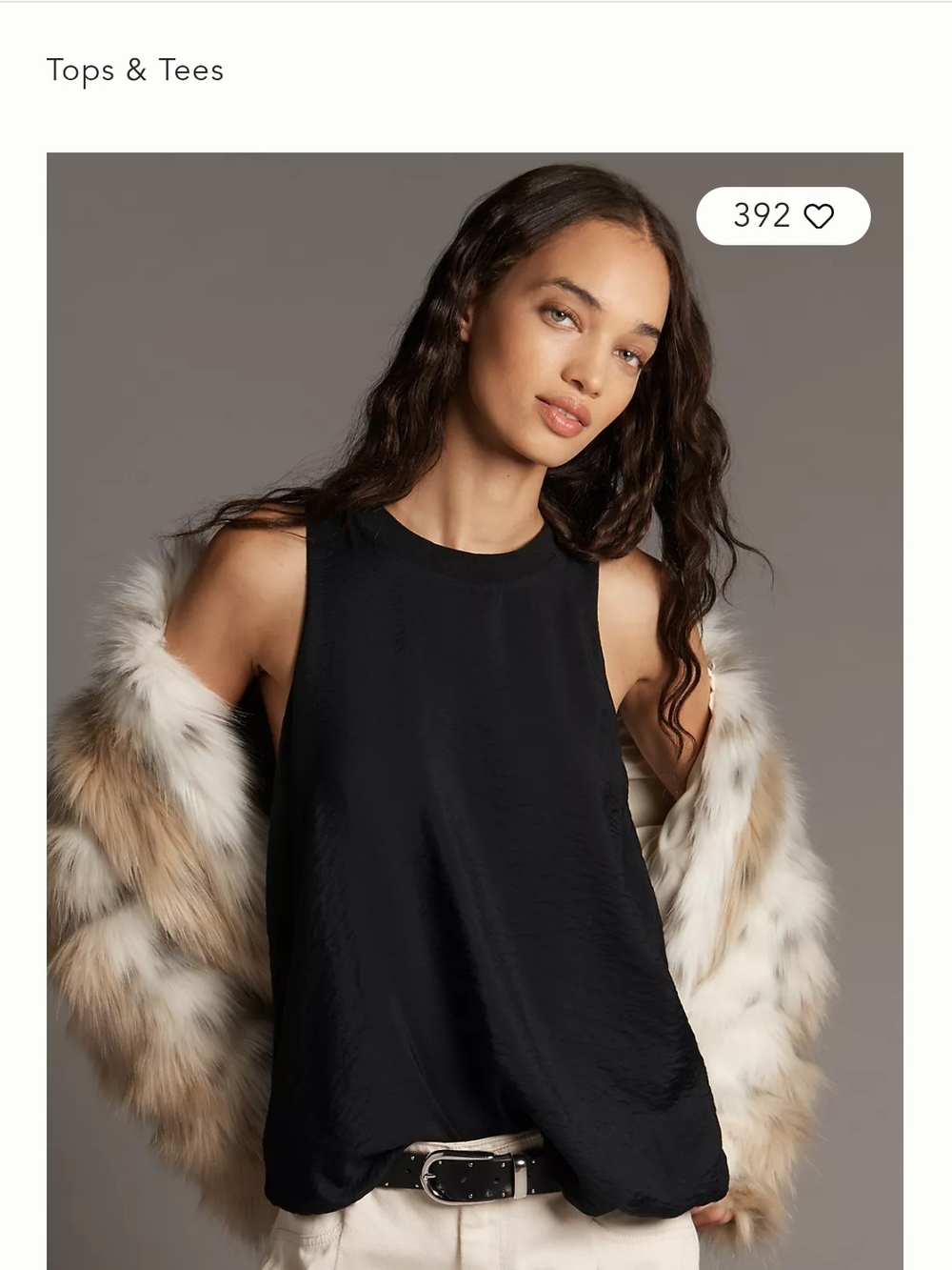 Sleeveless Black  Tank Top - Women